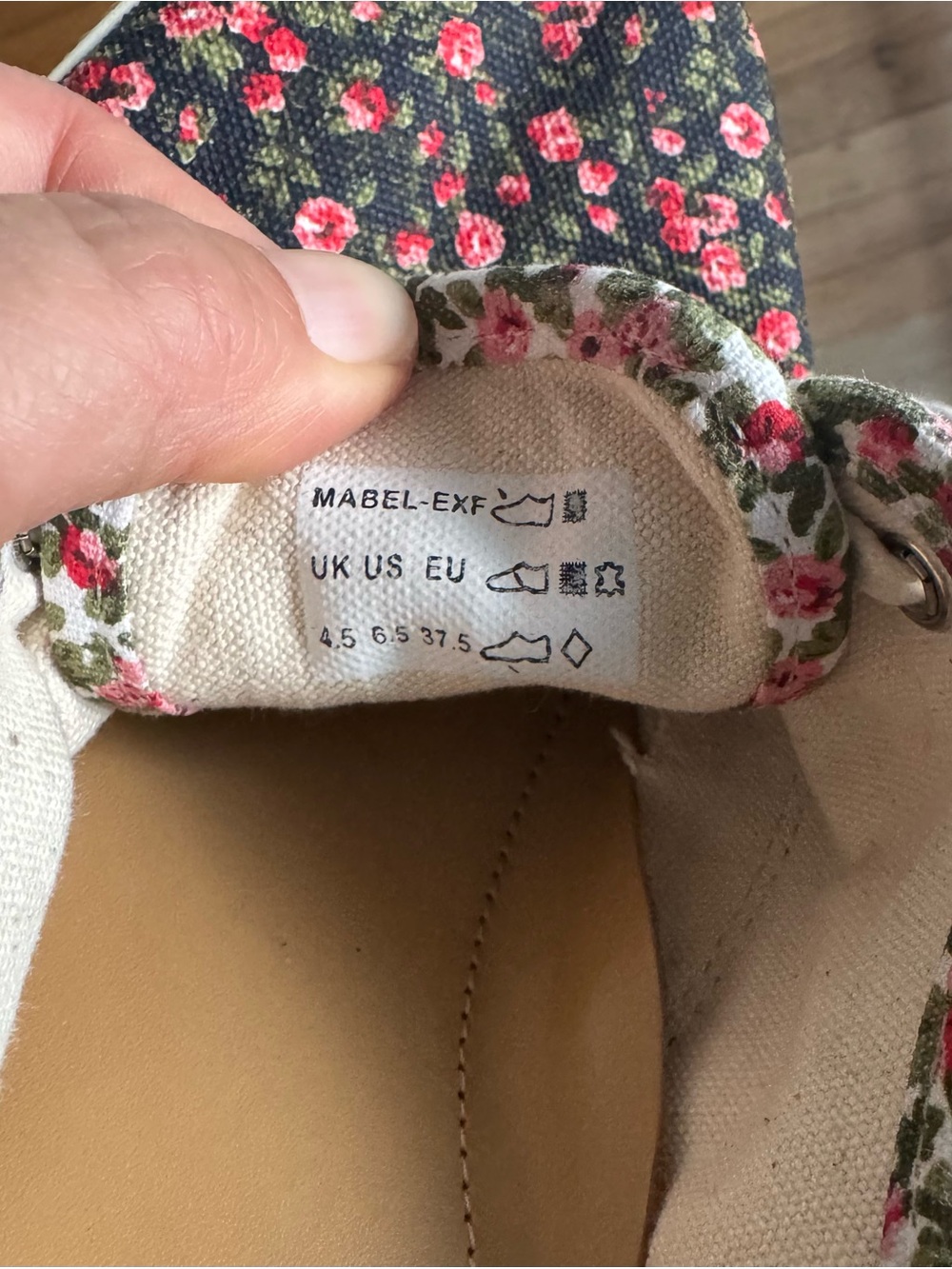 Hotter Floral Canvas Lace-Up Sneakers - Pink Rose Print - Picture 9 of 11